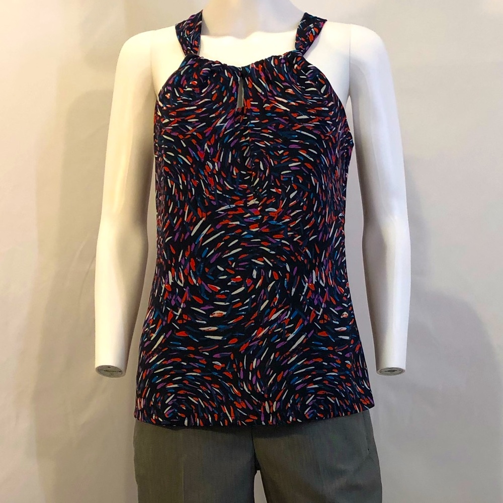 Banana Republic, Abstract Print Keyhole Sleeveless Top, Size S